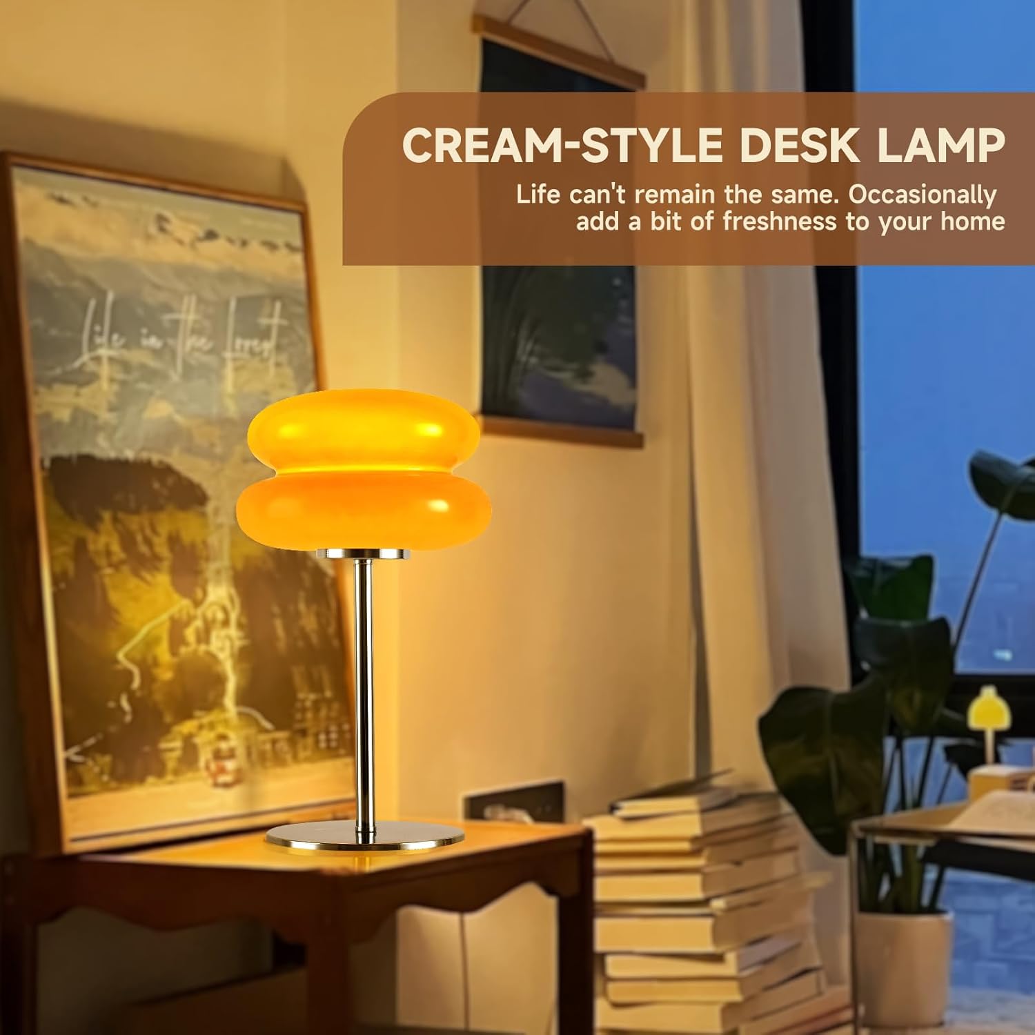 WELIASA Cream-Style Creative Bread Lamp - Children's Room Night Light Birthday Gift Cute Bedside Table lamp dimmable Sleep Atmosphere Light for Home Decoration-Orange