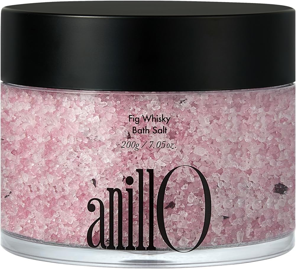 ANILLO Fig Whisky Bath Salt – Aromatherapy Soak with Fig, Argan & Jojoba Oils – Deep Moisturizing & Relaxing Korean Spa Salt – 7.05 oz