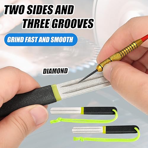 Miniatura 4 de Skylety 2 piezas de archivos de gancho para anzuelo de pesca, archivo de diamante, archivo de gancho de pesca deportiva con asa, gancho portátil,