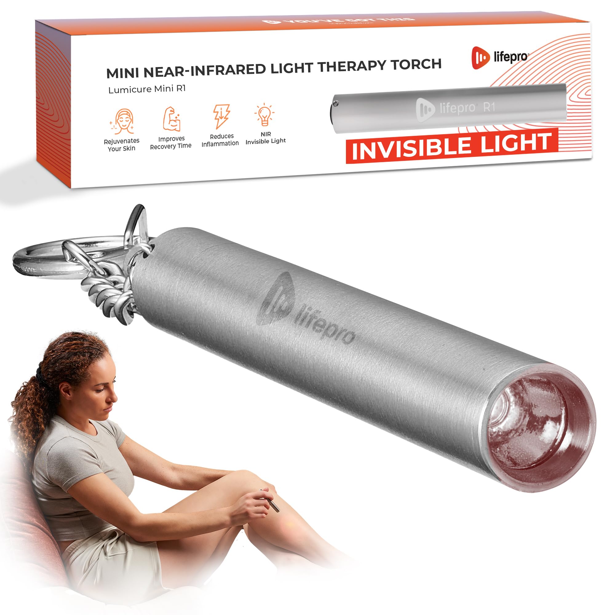 LifePro Lumicure Mini 3.5in Invisible Infrared Light Therapy for Body Joints & Muscles - Invisible Led Light Therapy - Pocket Sized Portable Near Infrared Light Therapy for Face or Infrared Therapy