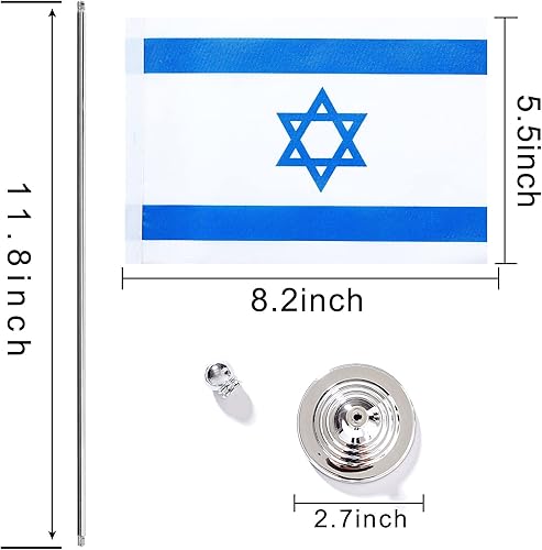 Miniatura 90 de ZXvZYT Paquete de 2 banderas de mesa suizas, pequeñas banderas suizas de escritorio con base de soporte, decoración de eventos para festivales