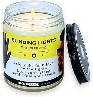 Back to Basics Candles | Blinding Lights - 9oz Soy Wax Lavender Scented Candle for Home Decor, Birthday Gifts for Women, Men, Best Friend | Relaxing Aromatherapy Made in USA