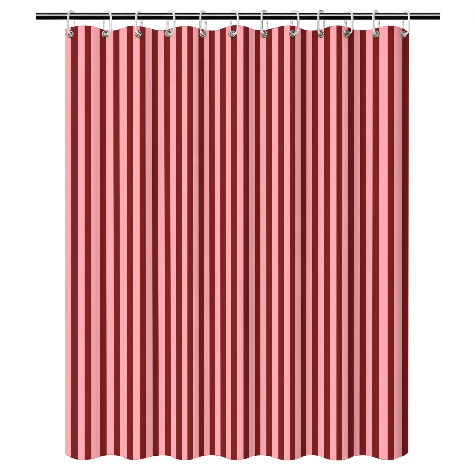 awitufhgp Elegant Shower Curtain with Pink And Burgundy Stripes, for Bathroom - Refined Hint of Elegance, Bathroom Partition(182x198cm/72x78in(WxH))