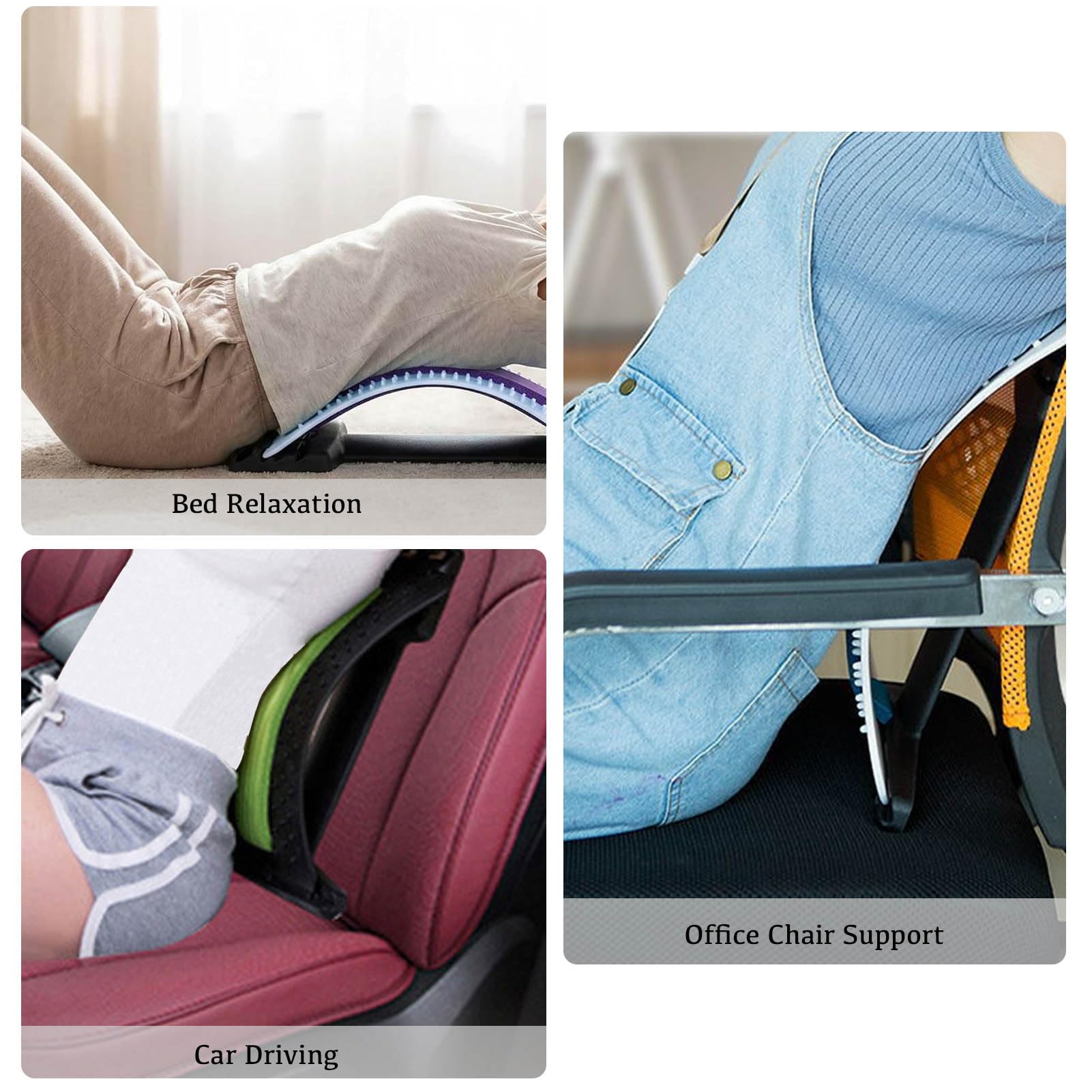 Back Stretcher Correcteur Dos Support Lombaire Réglable (Étirement Soulagement Douleur Posture Fitness Bureau Maison)