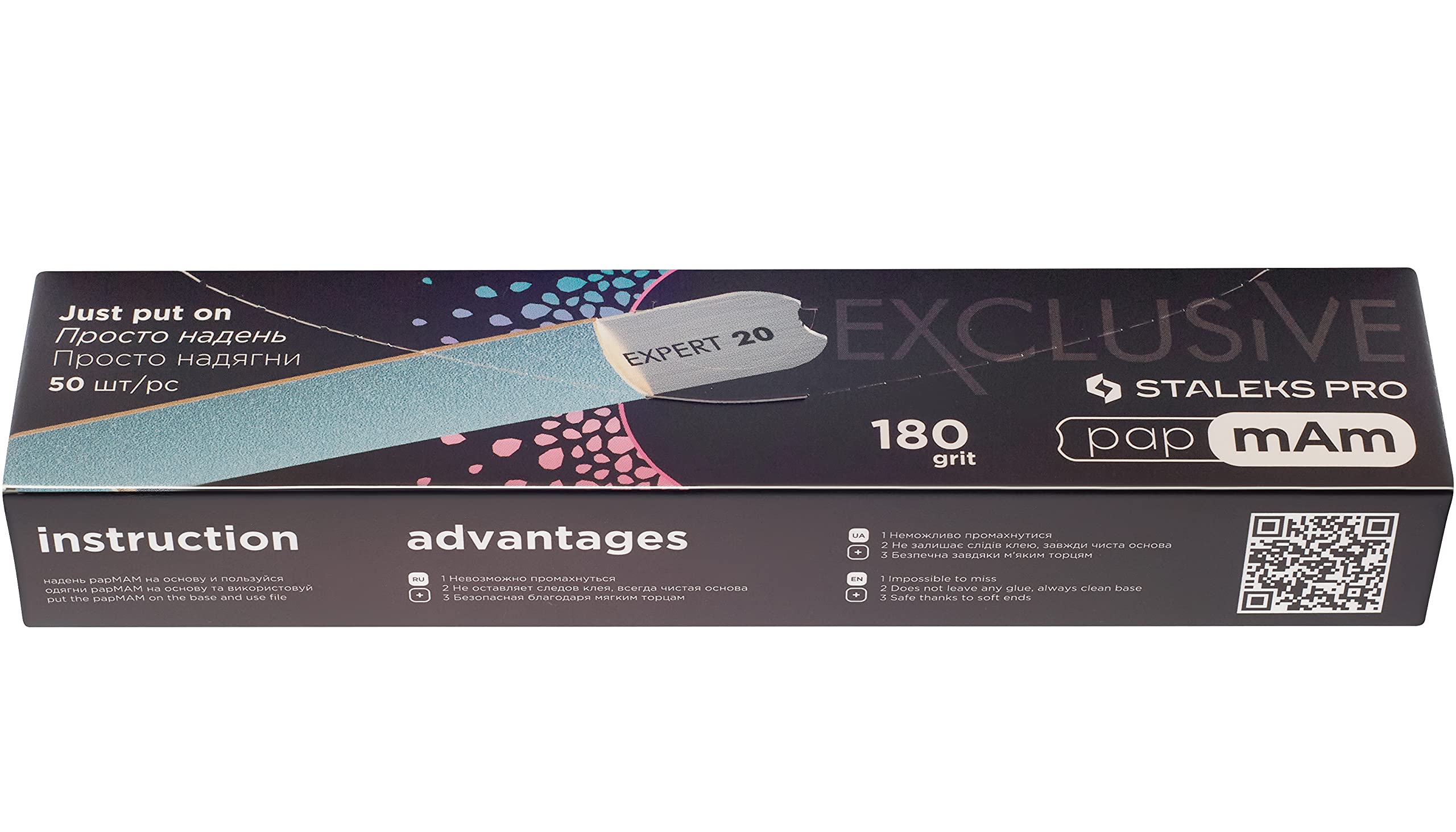 VJ Nail File Disposable Papmam Container Interchangeable Straight for Matal Base File Stalek 100/150/180/240 Grit 50pcs (180 Grit)