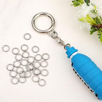 30pcs Split Rings, Stainless Steel Small Key Chain Mini Keychain Tiny Rings
