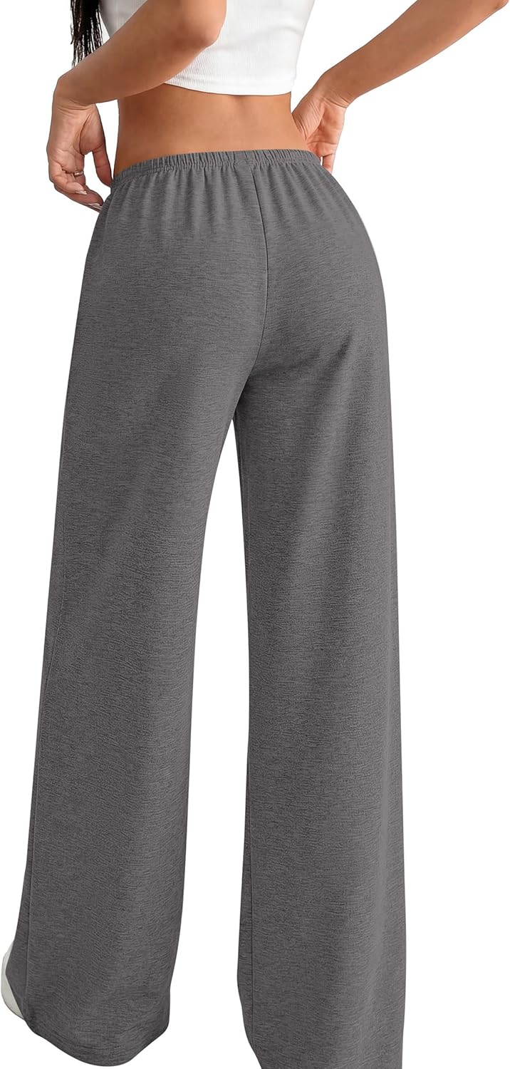 Okiwam Women's Wide Leg Sweatpants Casual Lounge Travel Pants Workout Joggers Fall Fashion Outfits 2026 Spring Clothes - Image 3