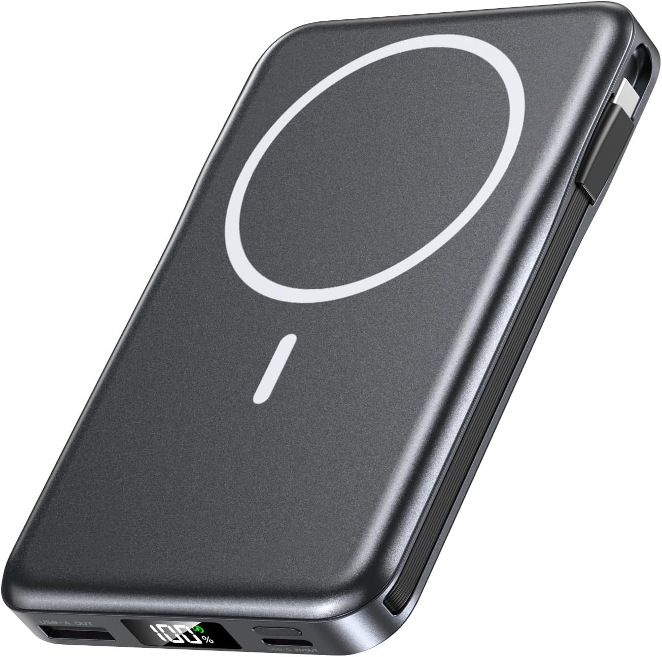 Gxorul Magnetic Portable Charger, 10000mAh Wireless Power Bank With 20W USB-C Fa