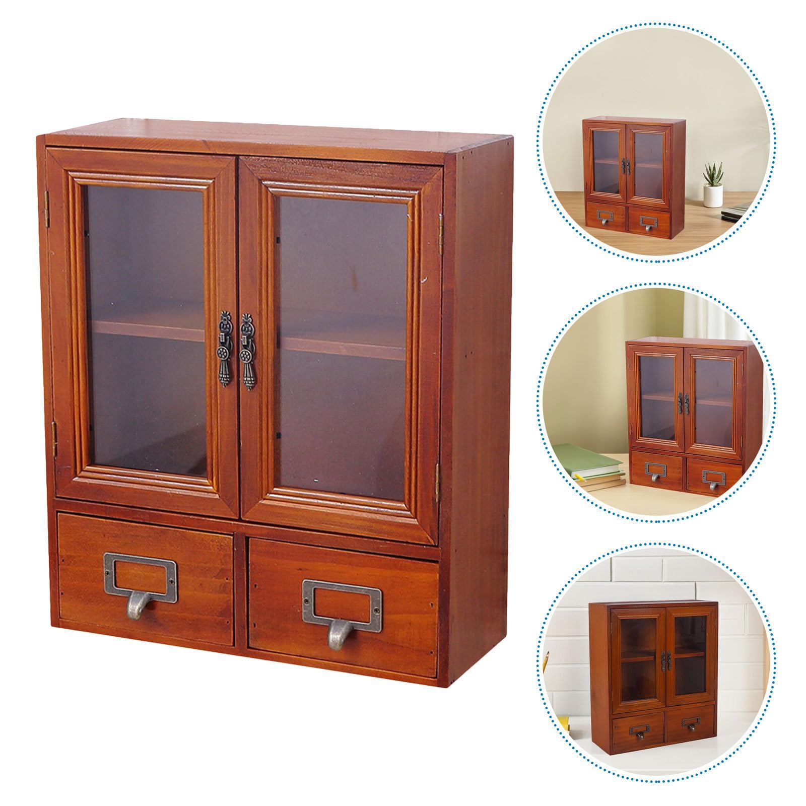 Doppelter Türschrank aus Holz im Vintage Stil mit vielfältigen Schubladen für Küchenorganisation und Schlafzimmernutzung