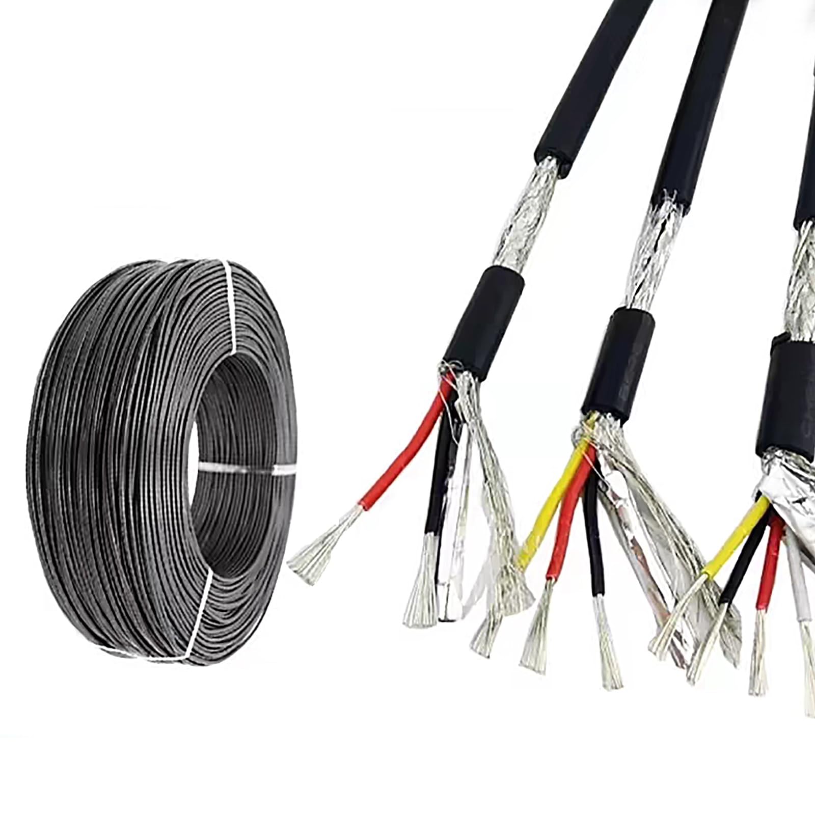 Câble basse tension noir 2/3 conducteurs en cuivre étamé sans oxygène gaine PVC de calibre 28-14