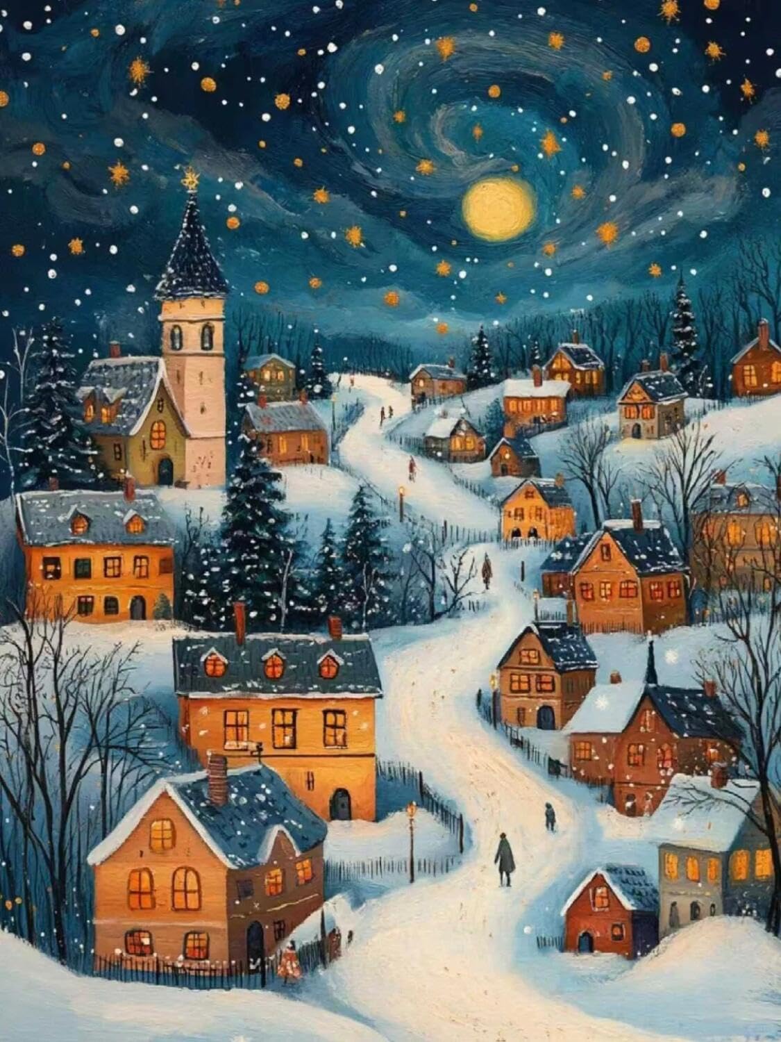 Rqwybcaxn Embroidery Beads Kit Fairy Tale Town 40x50cm