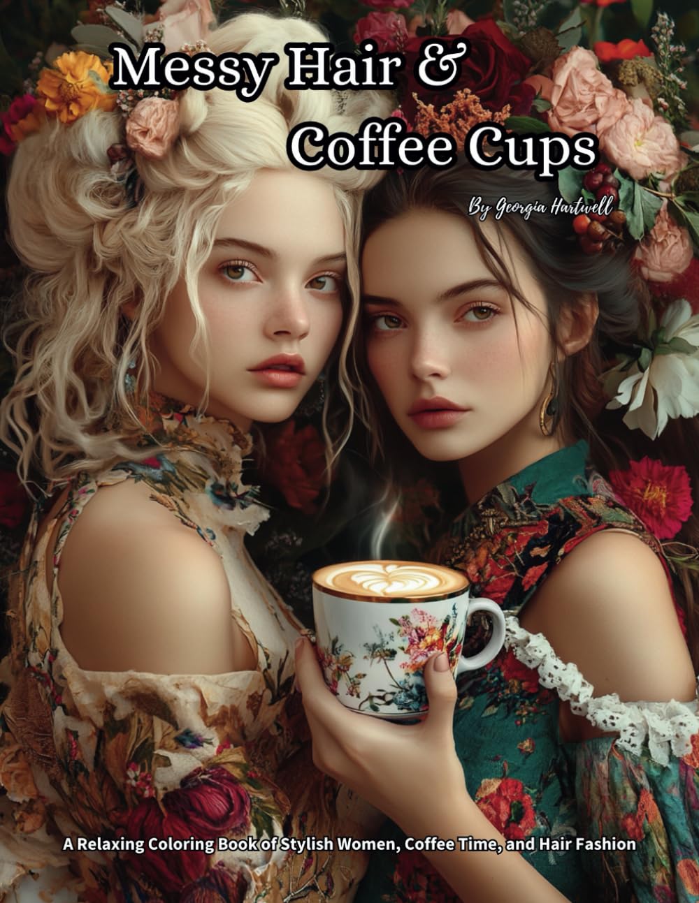 Messy Hair & Coffee Cups: A Relaxing Coloring Book of Stylish Women, Coffee Time, and Hair Fashion