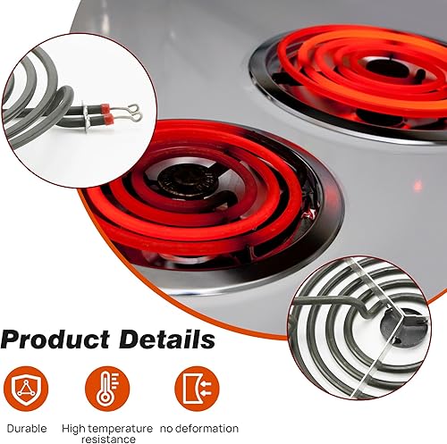 Miniatura 5 de W10196405 W10196406 W10196406 bandejas de goteo cromadas MP22YA Juego de elementos de quemador eléctrico (2 MP15YA y 2 MP21YA) y toalla extra -