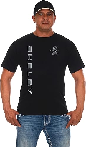 JH Design Shelby Cobra - Camiseta clásica de manga corta con cuello redondo para hombre, color negro