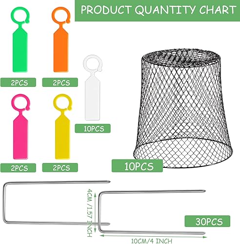 Miniatura 5 de 10 cubiertas de alambre de pollo de 8 pulgadas, cubiertas de alambre para jardín, alambre de pollo, protector de plantas Cloche de metal resistente