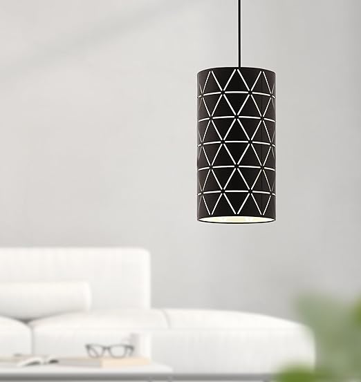 Eglo Eglo Ramon 98352 Hanglamp, 1-vlammige hanglamp modern, stalen hanglamp in zwart, wit, eettafellamp, woonkamerlamp hangend met E27-fitting, Ø 16 cm photo 2