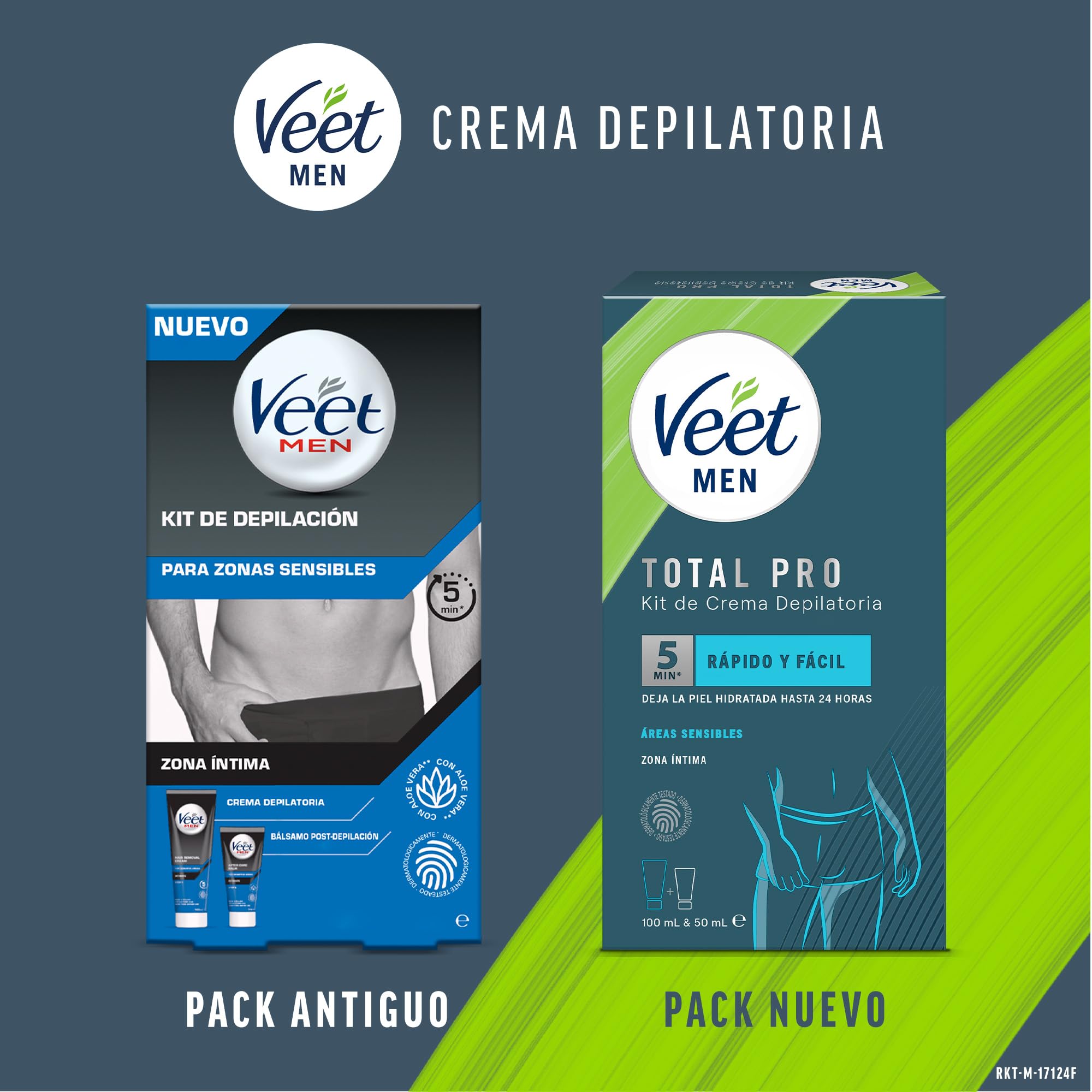 Veet Men Kit de Depilación para Zonas Íntimas del Cuerpo, Crema Depilatoria Hombre y Bálsamo Post-Depilación, Color Gris, Juego de 2 piezas — view 5
