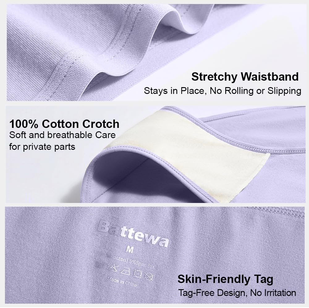 Battewa High Waist Cotton Underwear for Women OEKO-TEX Certified Womens Panties Breathable Ladies Briefs Everyday Wear - Image 2