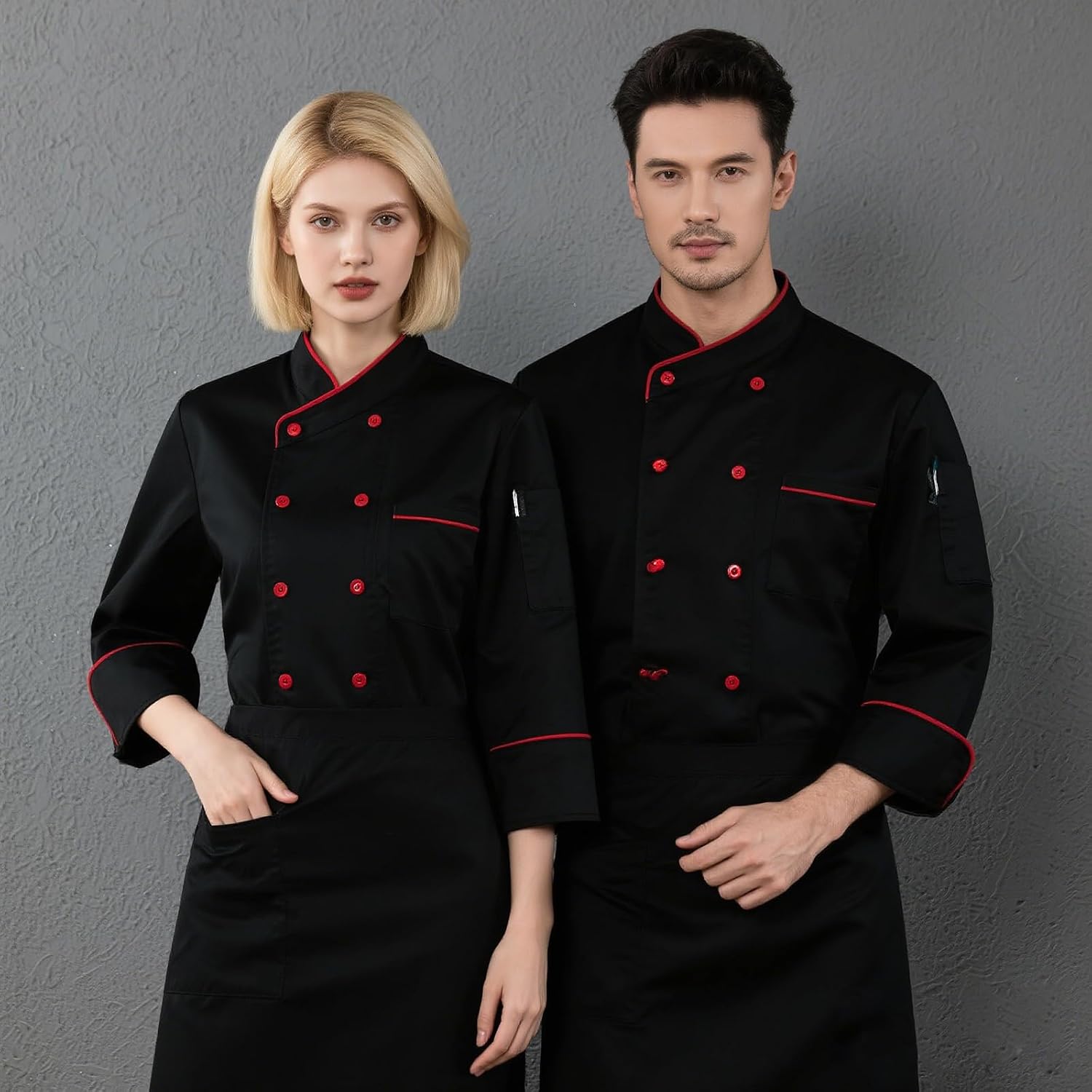 Unisex Chef Coat Long Sleeve Chef Jackets for Men Breathable Cook Shirts Restaurant Kitchen Working Uniform, M-3XL
