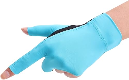 Miniatura 5 de Guante de billar transpirable de secado rápido para mano de puente izquierdo, profesional, 3 dedos de licra, elástico, para billar, billar, billar,