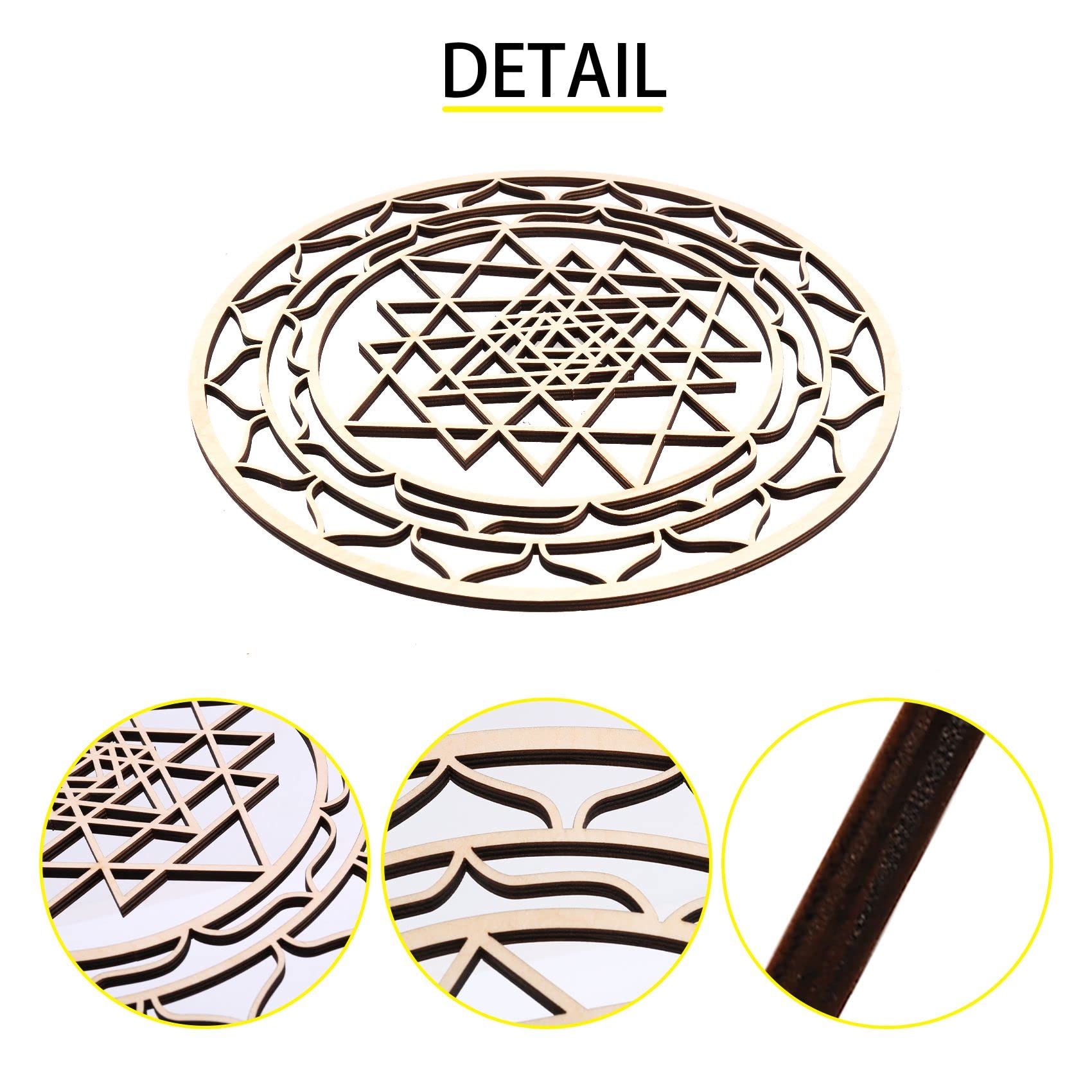 Tiamu 3 Pezzi Set di Arte Parete Geometria Sacra, Scultura, Decorazioni da Parete per la Decorazione Domestica