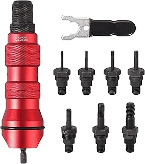 Proster Rivet Nut Attachment Rivet Nuts Adapter with M3-M10 Mandrels and Spanner Threaded Rivet Nut Gun Tool Kit for Cordless Drill Driver with Carrying Case