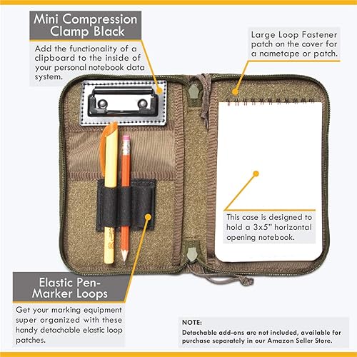Miniatura 4 de TACTICAL NOTEBOOK COVERS.COM TACSOP Battle Book Cover System para cuadernos de 4 x 6 pulgadas, con 6 ranuras plisadas para bolígrafosmarcadores,