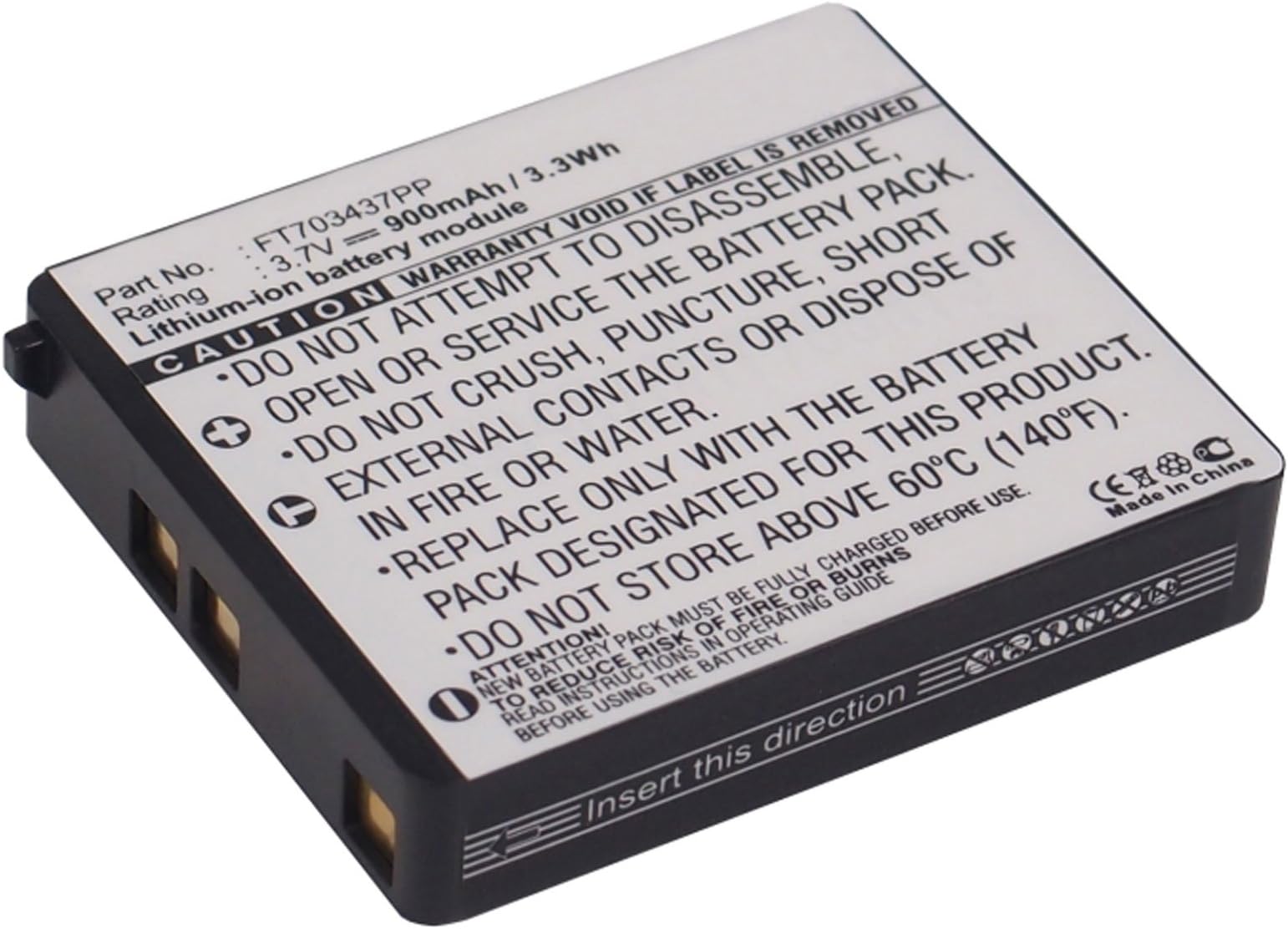900Mah Lithium Battery For RAZER Mamba Gaming Wireless Mouse Part: FT703437PP, RZ03-00120100-0000 , Model : RC03-001201