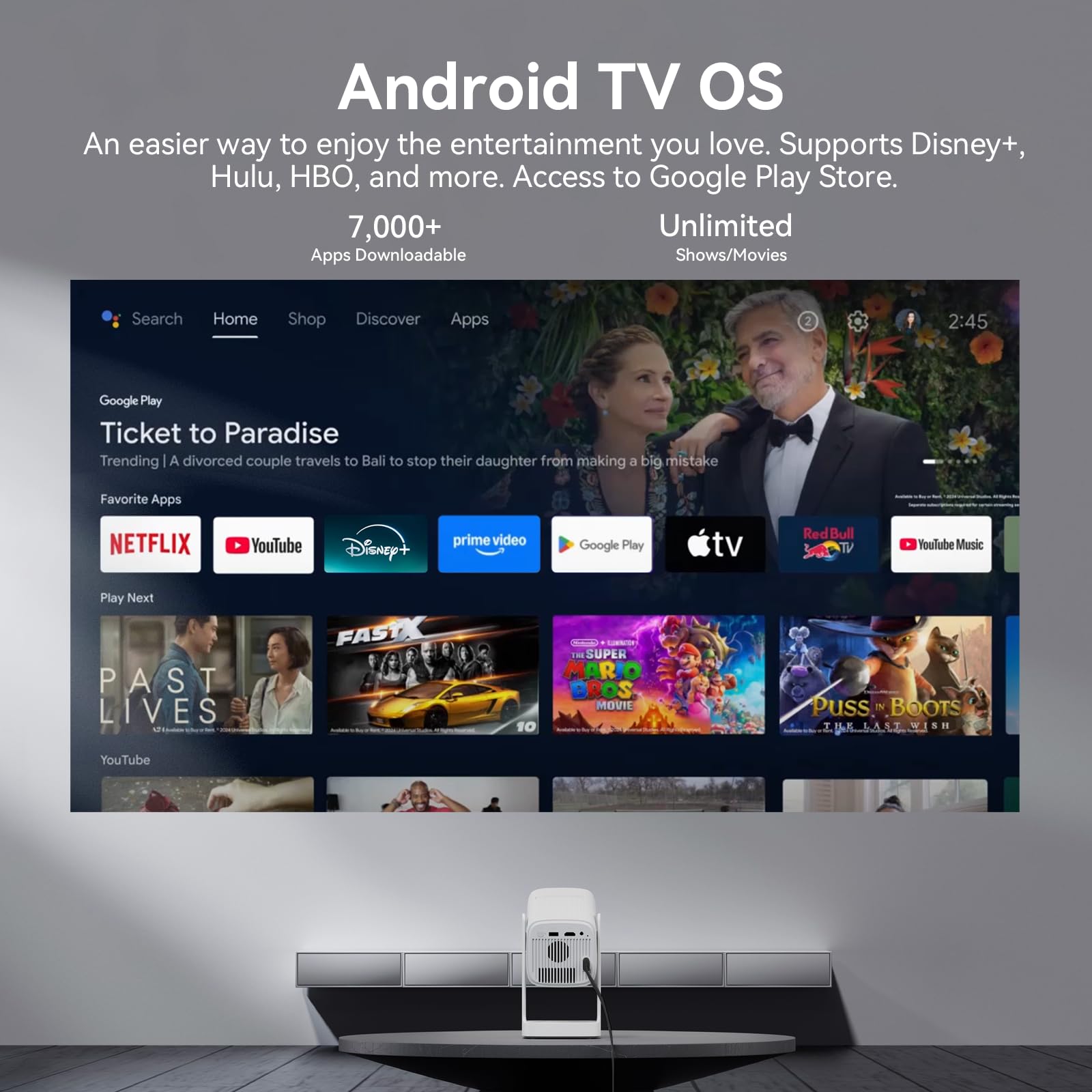 Wanbo Cube 1 Smart Projector with WiFi and Bluetooth, Android TV