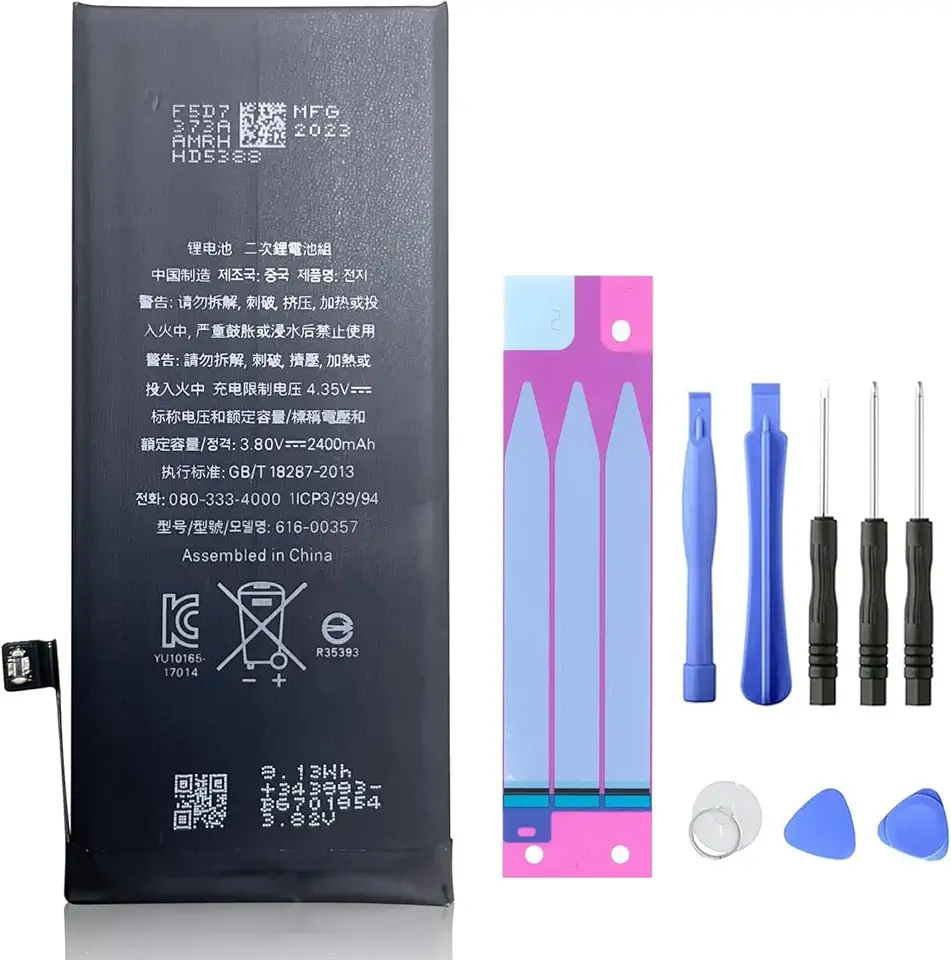 Bateria do portátil adequada para Compatible for 3.8V 9.12Wh 2400mAh 616-00357 iPhone 8 A1905 A1863 A1906 with Installation Tools