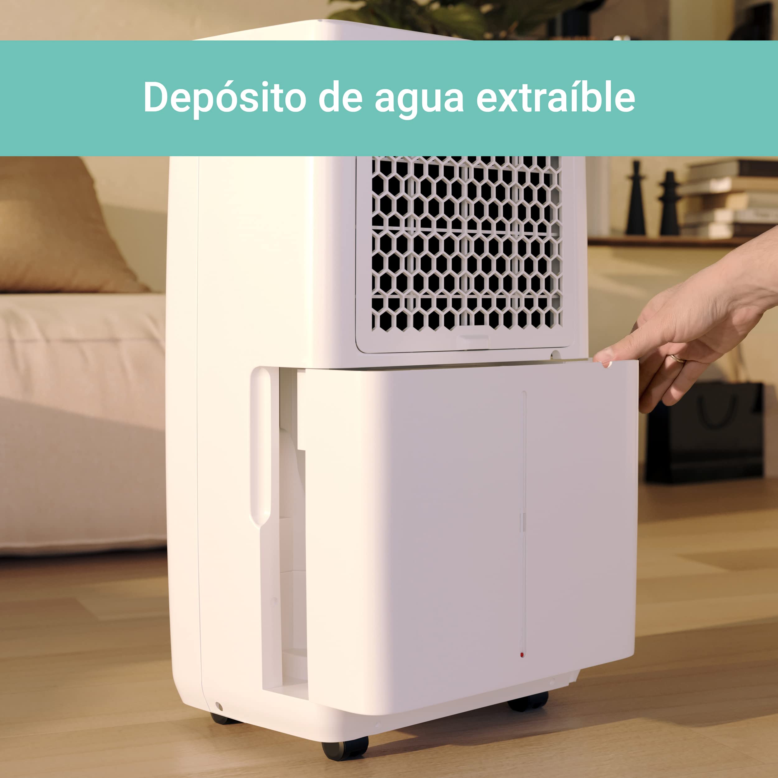 Deshumidificador de aire SUNTEC DryFix Lumio | Para espacios de hasta 63 m2 o 150 m3 | Deshumidificador 20 l/día | Deshumidificador – purificador de aire – secador de ropa 3 en 1 | Móvil y eléctrico