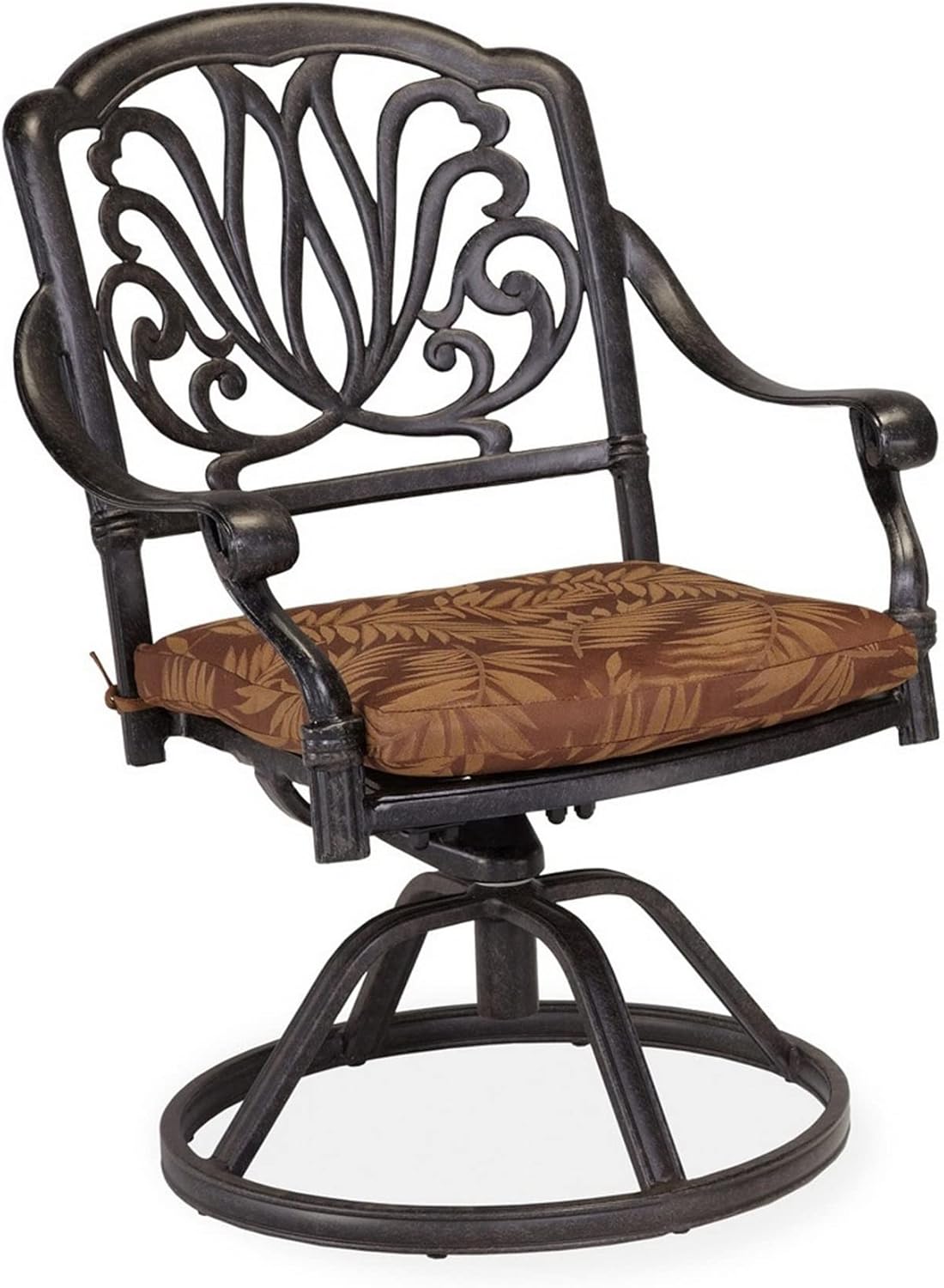 Homestyles Capri Outdoor Swivel Rocking Chair, 25.5Lx24.5Dx36.25H, Charcoal