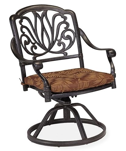 Homestyles Capri Outdoor Swivel Rocking Chair, 25.5Lx24.5Dx36.25H, Charcoal