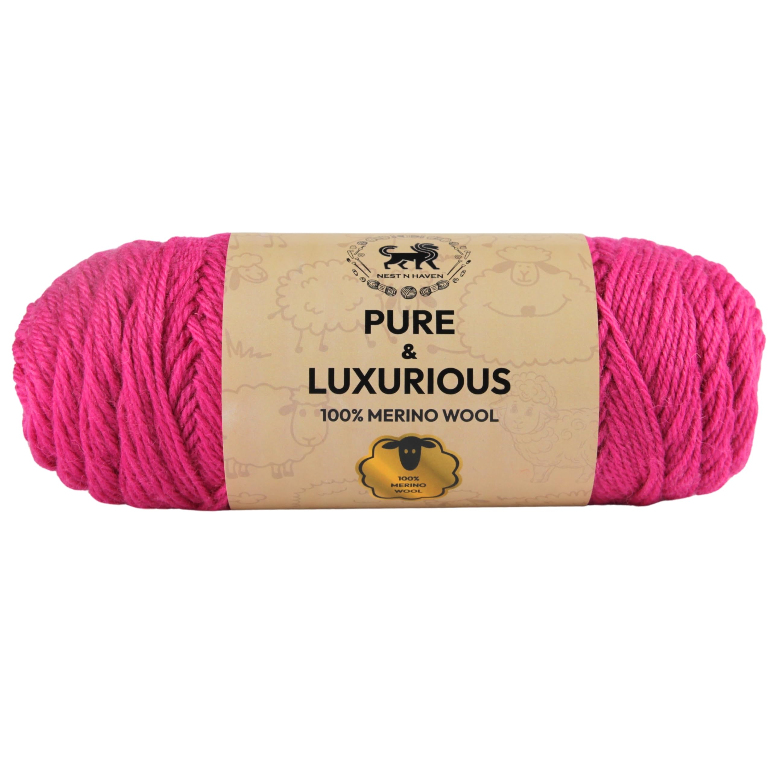 NESTNHAVEN Pure and Luxurious 100% Merino Wool, (1 Ball /100 Grams), Hand Knitting Yarn for Sweaters, Scarf, Crochet, Accessories (Shade NPL001) (Pink) (B0D3BJKHD3) Amazon Price History, Amazon Price Tracker