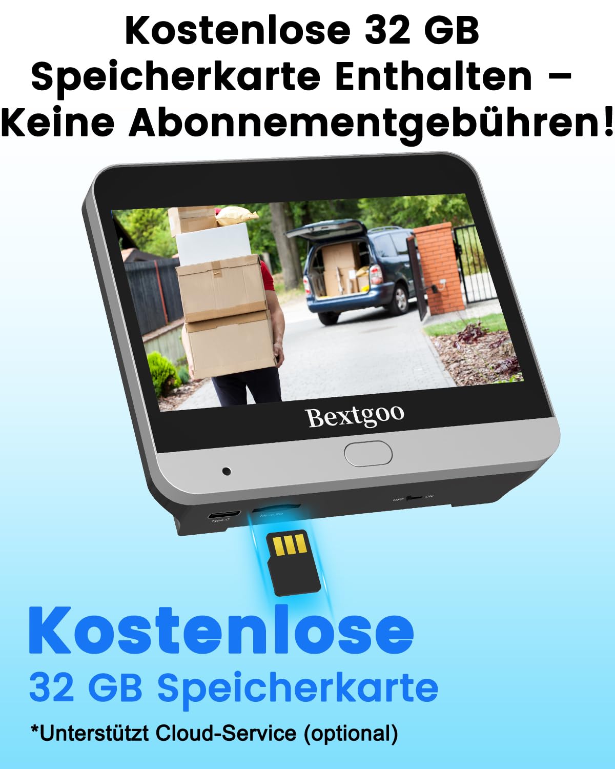 Bextgoo Türspion Kamera, 2K Digitaler Türspion Kamera WLAN, 64GB SD-Karte | mit 4,3 Zoll Farbbildschirm, 8000mAh Akku, 170° Weitwinkel, AI Intelligente Erkennung, 2-Wege-Videoanruf, für Wohnung, Haus