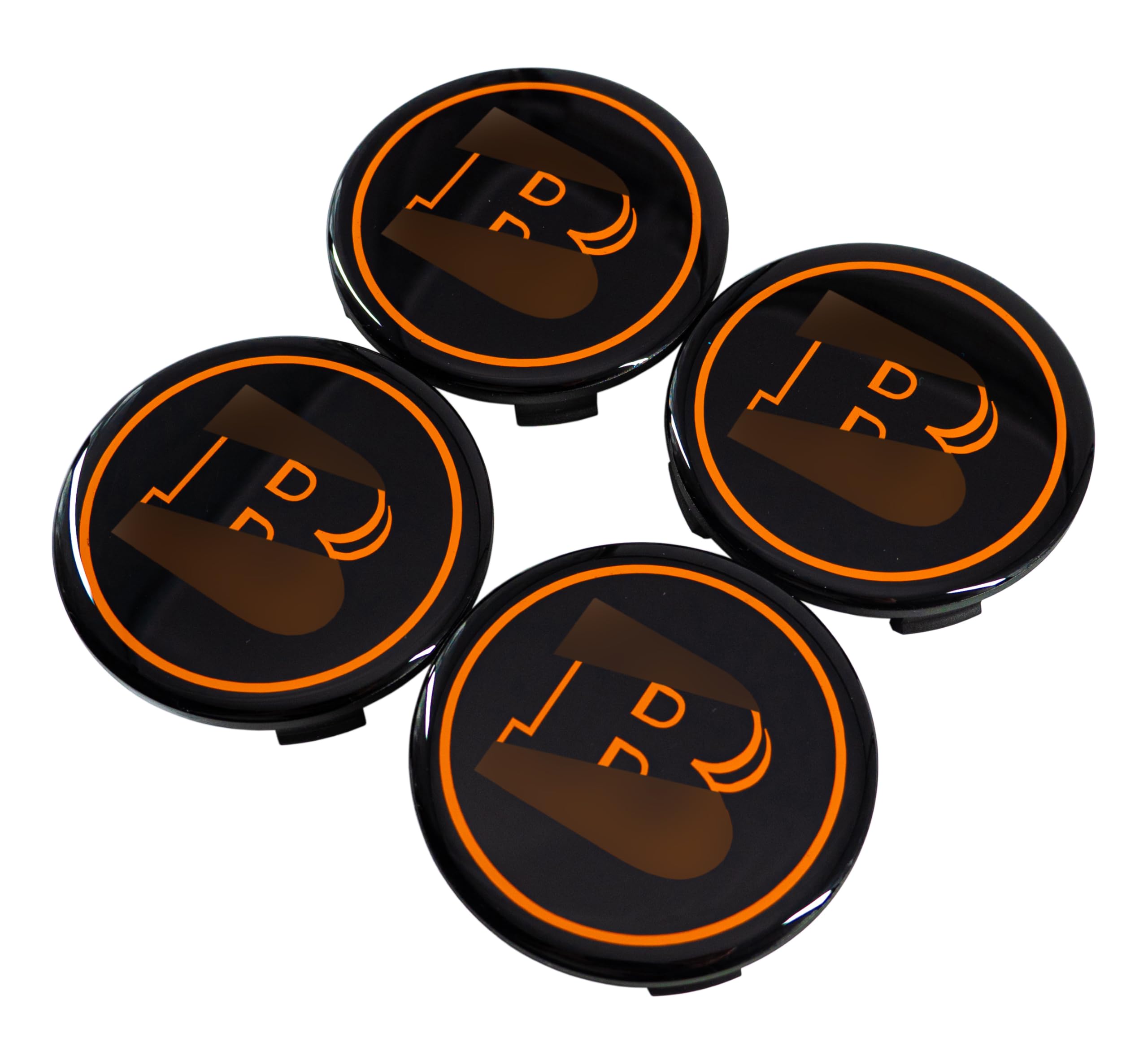 G Wagon Wheel Center Caps Set 4 pcs 75 mm Black and Orange Compatible with W463A W464 G-Class G500 G550 G63 G700 G800 G900 2019+