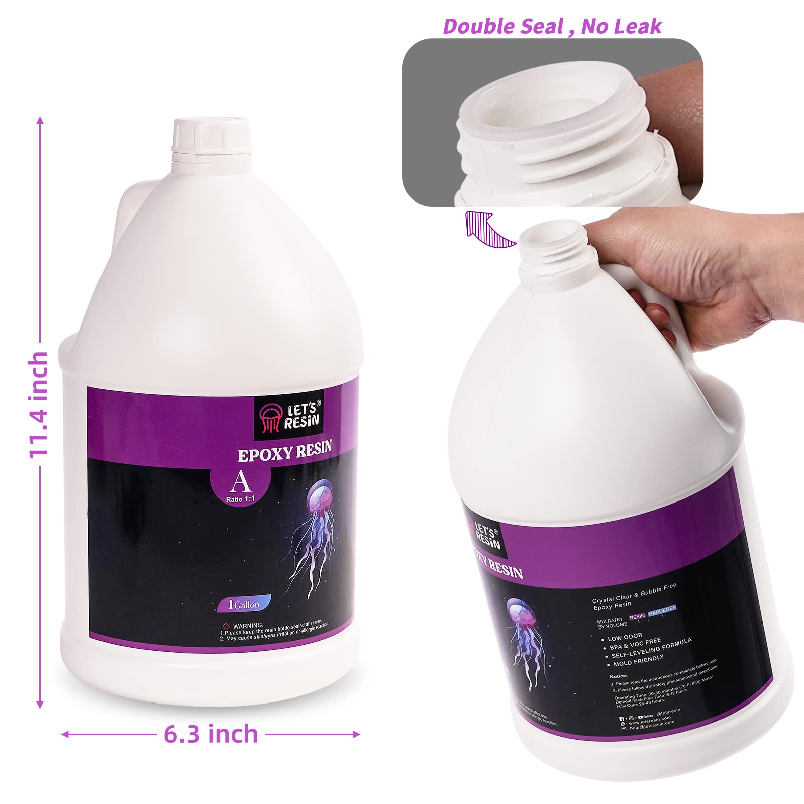 LET'S RESIN Epoxy Resin 2 Gallon Kit, Deep Pour Epoxy Resin Kit,Crystal