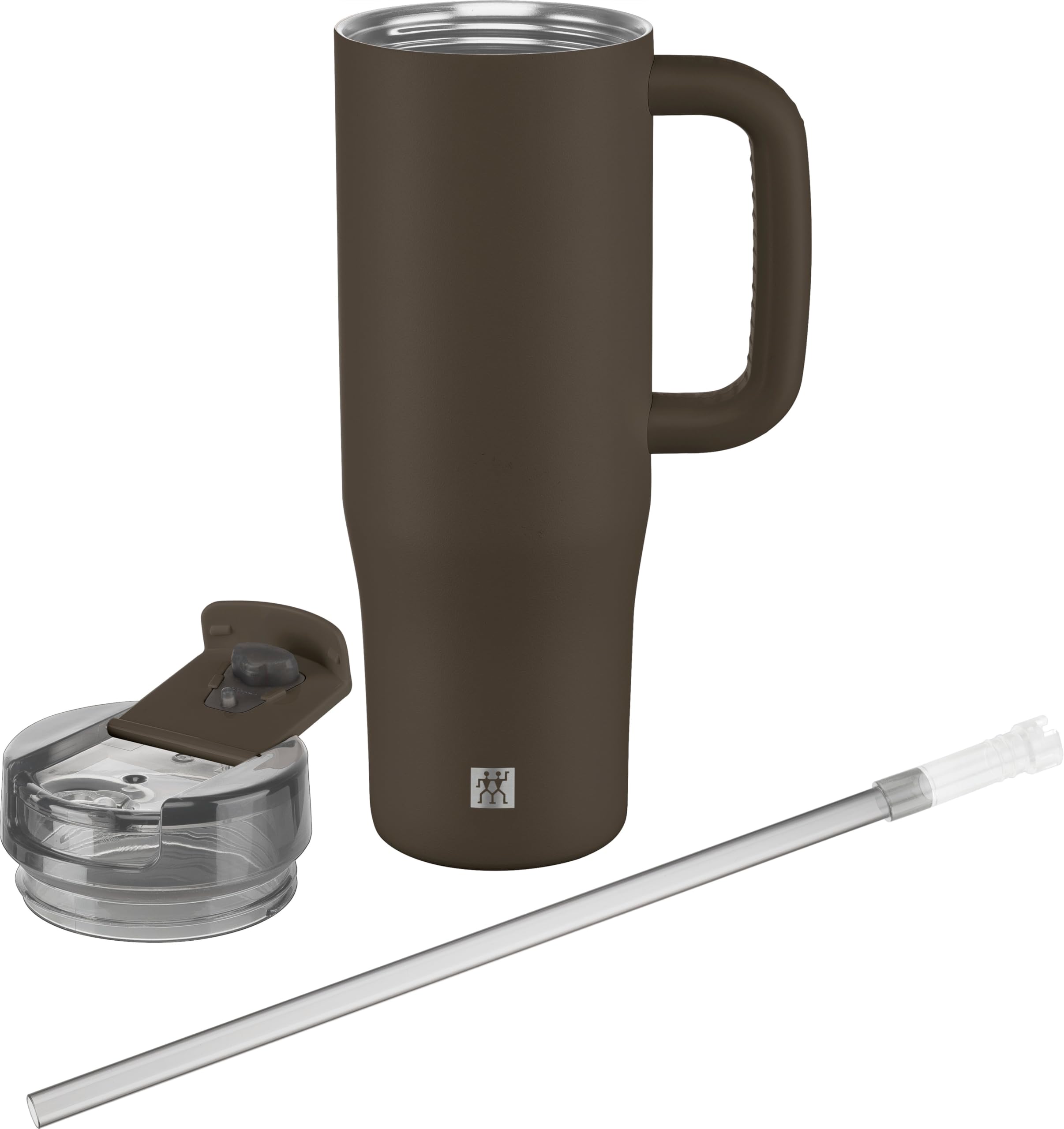 ZWILLING THERMO PLUS Thermobecher mit Strohhalm 900 ml, Tumbler, bis zu 12 Std. eiskalt, doppelwandig, auslaufsicher, leicht, spülmaschinengeeignet, BPA-frei, Chocolate