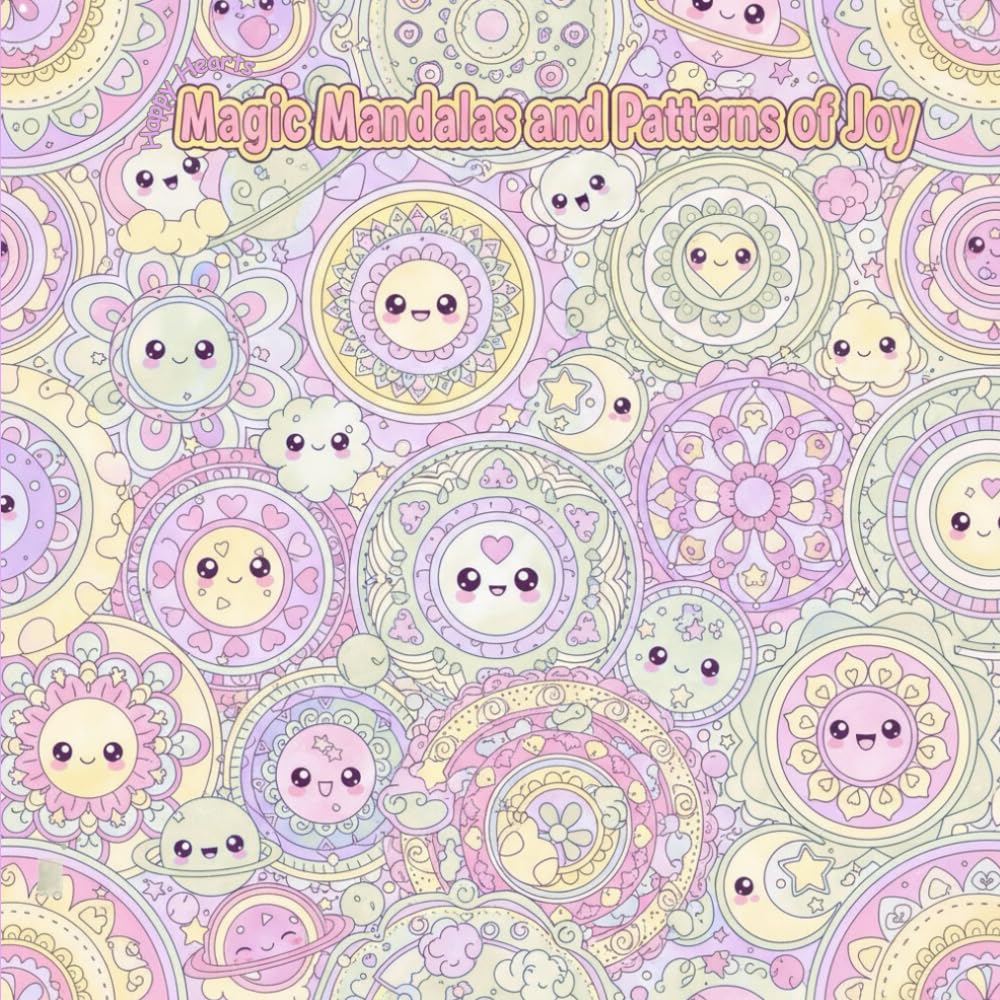 Magic Mandalas and Patterns of Joy - Happy Hearts Coloring Book for Adults & Teens | Stress Relief, Mindfulness & Relaxation | Intricate Mandala Designs for Meditation