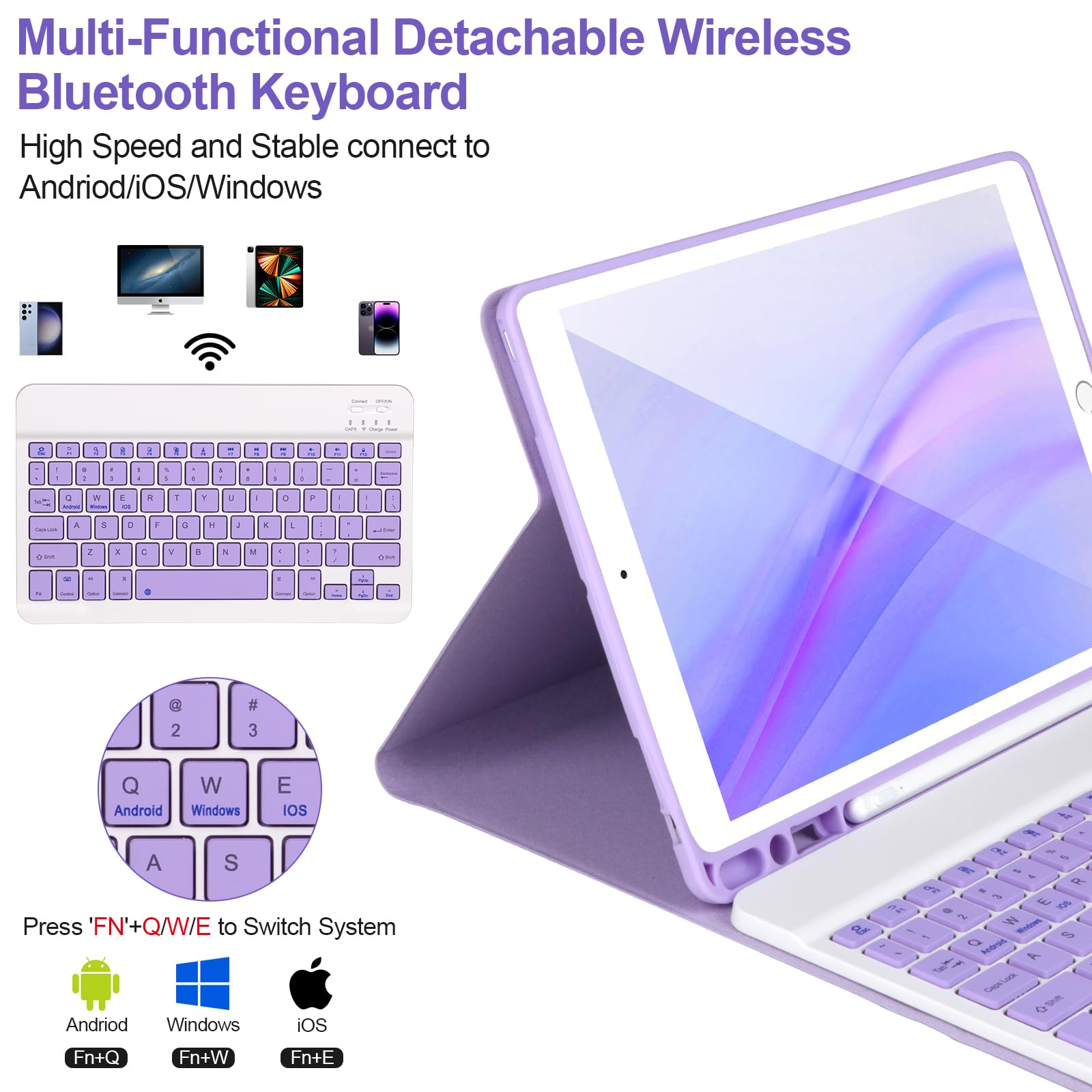 Amazon.co.jp: iPad 9/8/7th Gen 10.2インチ用キーボードケース、iPad