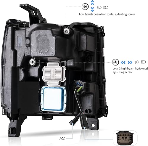 Miniatura 6 de VLAND Faro LED para Chevrolet Silverado 1500 (LTZ, 1LZ, 2LZ, LT, 1LT, 2LT, 2LT, 2LT, 2LT, LS, WT) con DRL dinámico y efecto de respiración,
