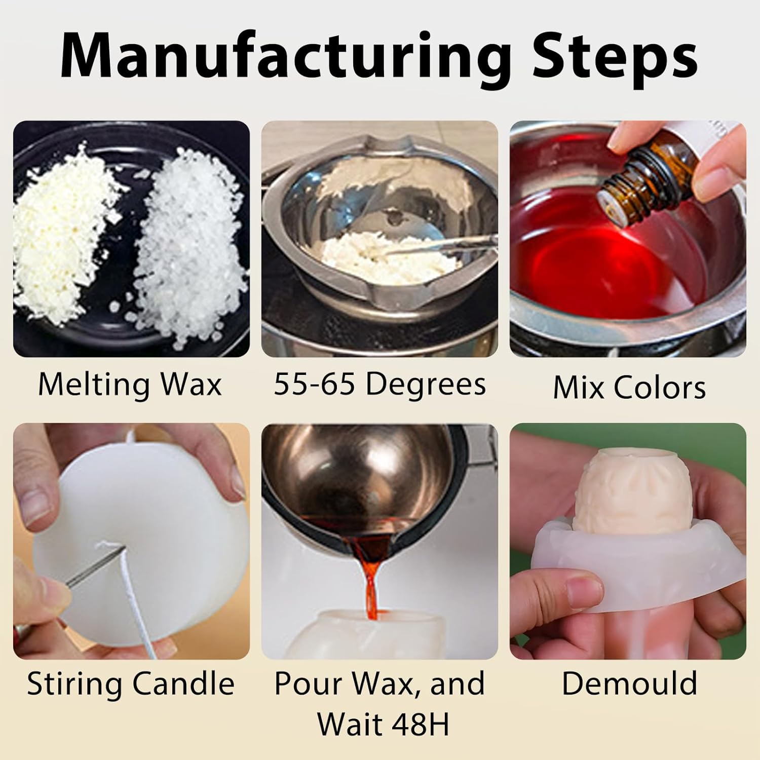 4 PCS Pillar Flower Candle Molds for Candle Making, Resin Casting Silicone Molds for Epoxy Resin Craft & DIY Soap, Perfect for Wedding Home Decor Handmade Gifts