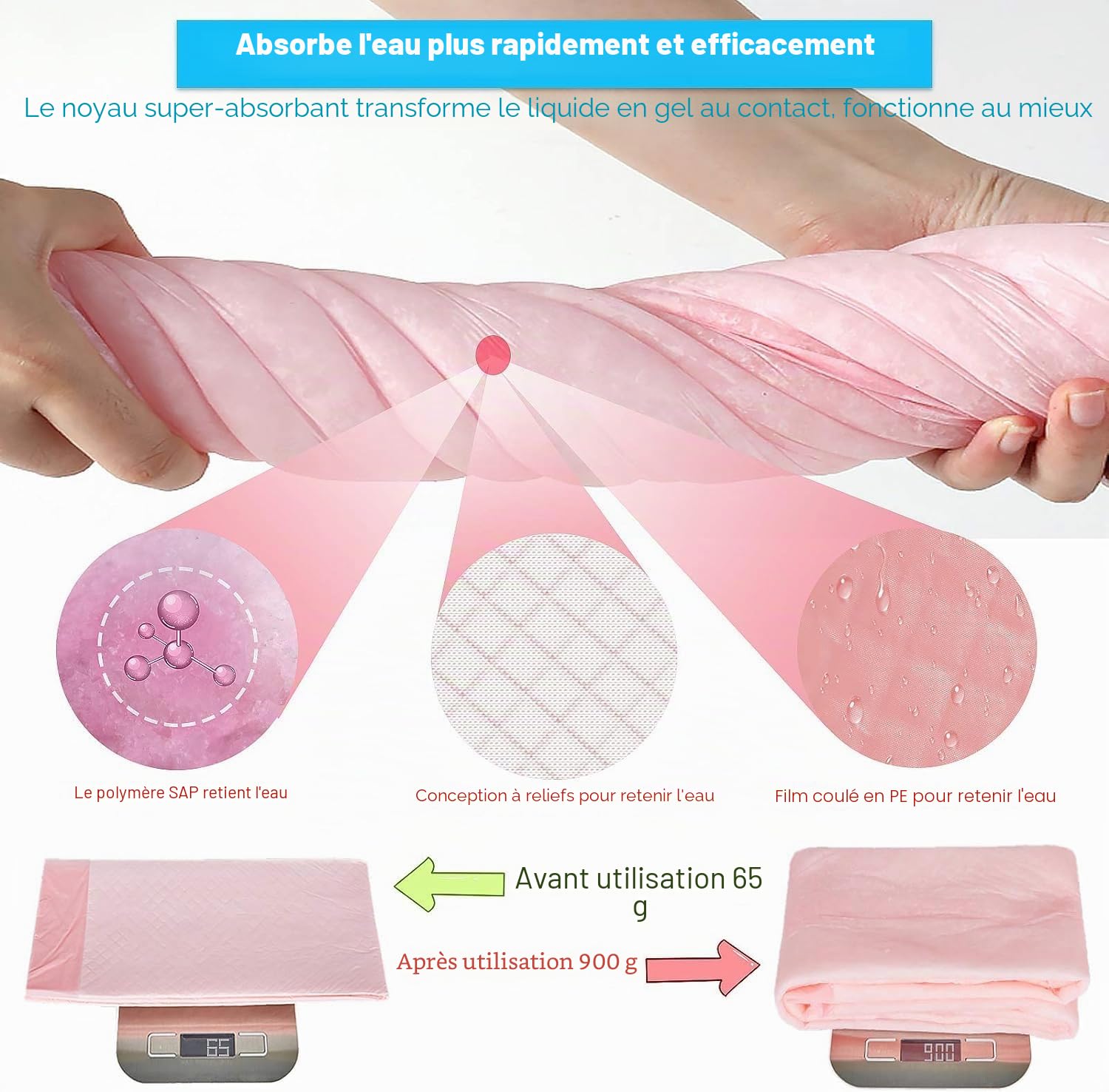 ACE2ACE Tapis éducateurs pour Chien Chiot Épaissir, Lot de 40 Tapis Absorant Couche inférieure imperméable 60 x 60 cm,Anti-Fuite Super absorbants