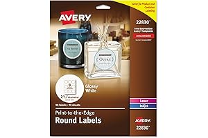 Avery 2.5 inch Round Labels: Pack of 90 High-Quality, White Round Labels for Printers