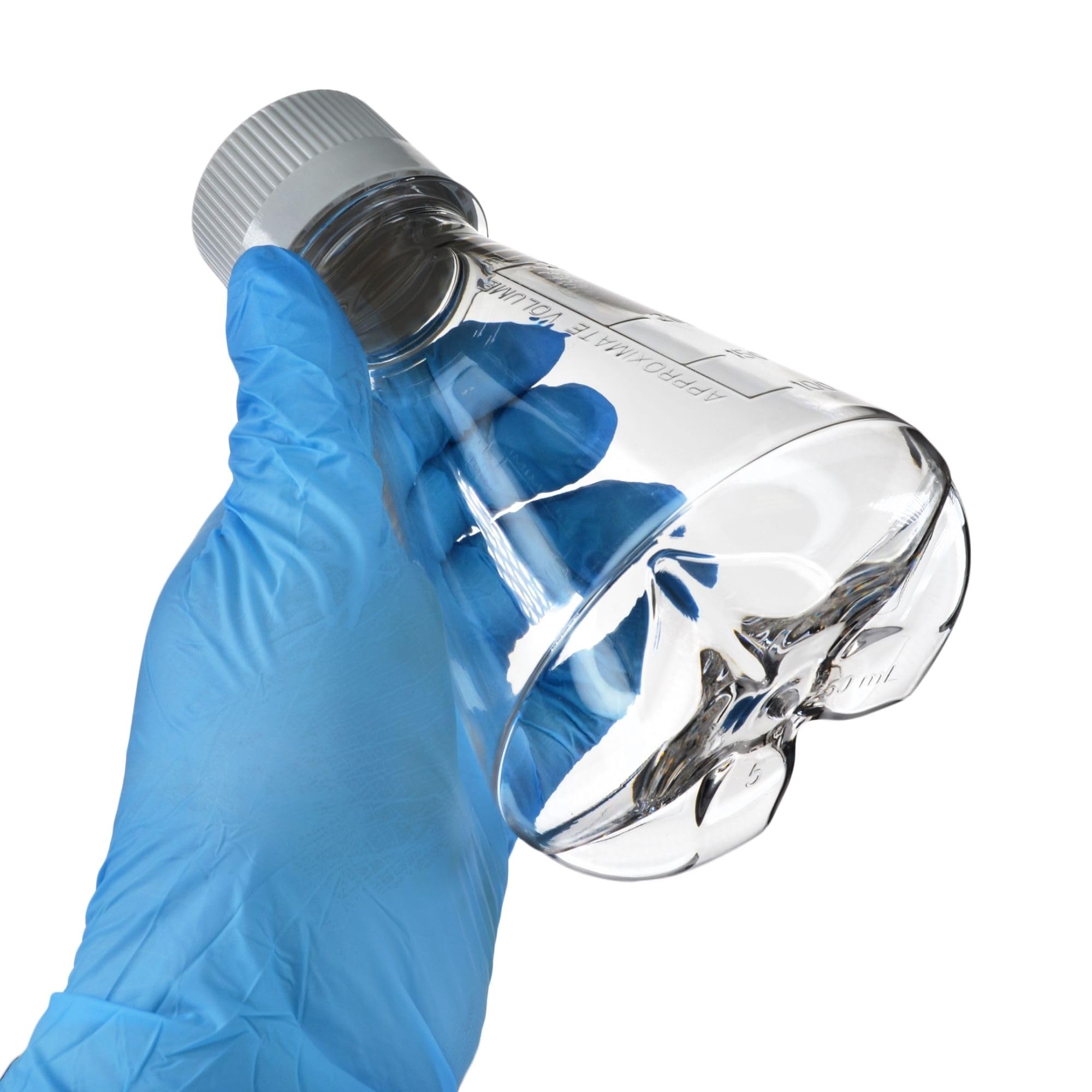 Eisco - Confezione da 12, 250 ml sterili PETG Erlenmeyer fiaschette, ventilato, fondo sgualcito, gamma sterilizzata, USP classe VI, laboratorio, coltura cellulare, miscelazione, compatibile con shaker