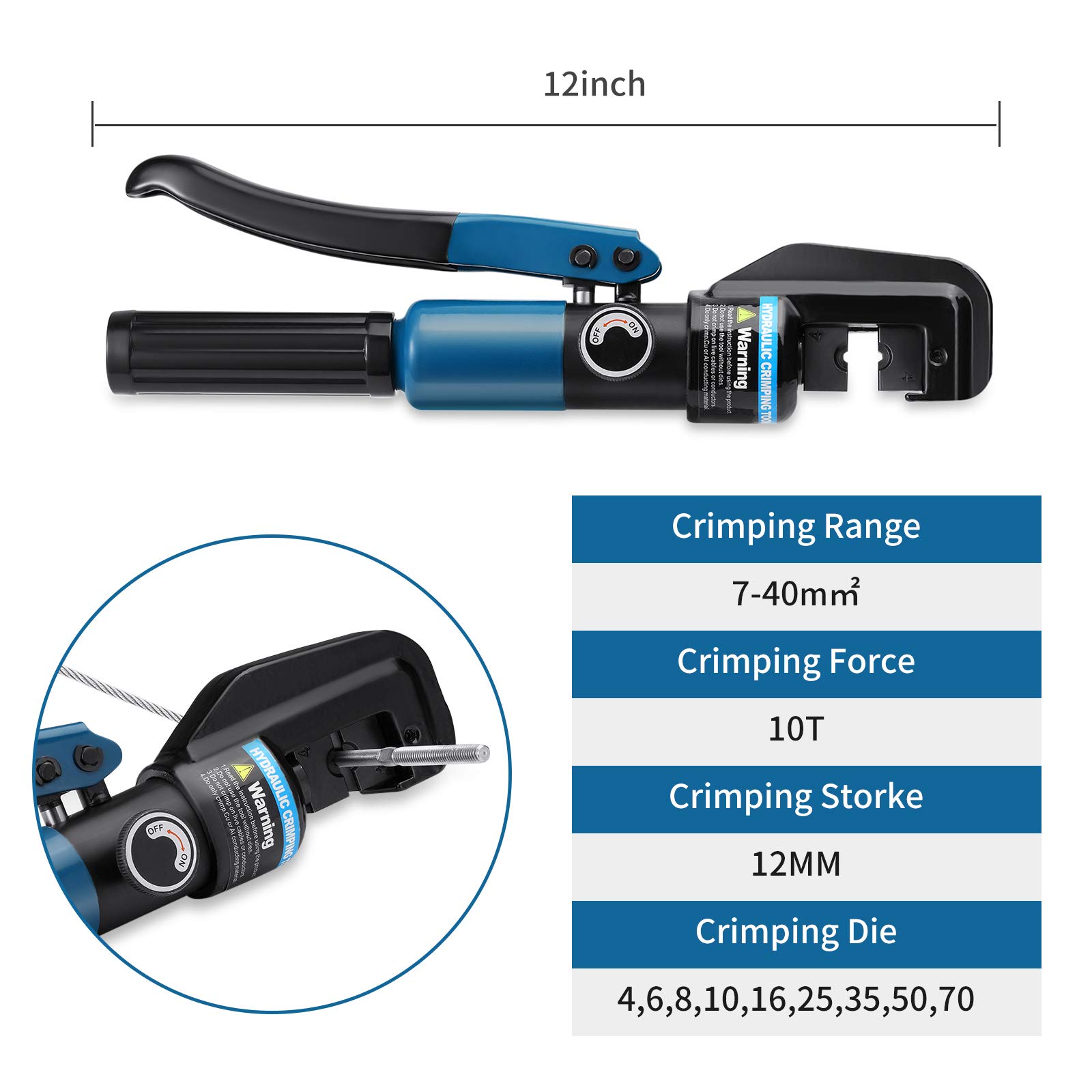 10 Ton Custom Hydraulic Hand Crimper Tool for Stainless Steel Cable