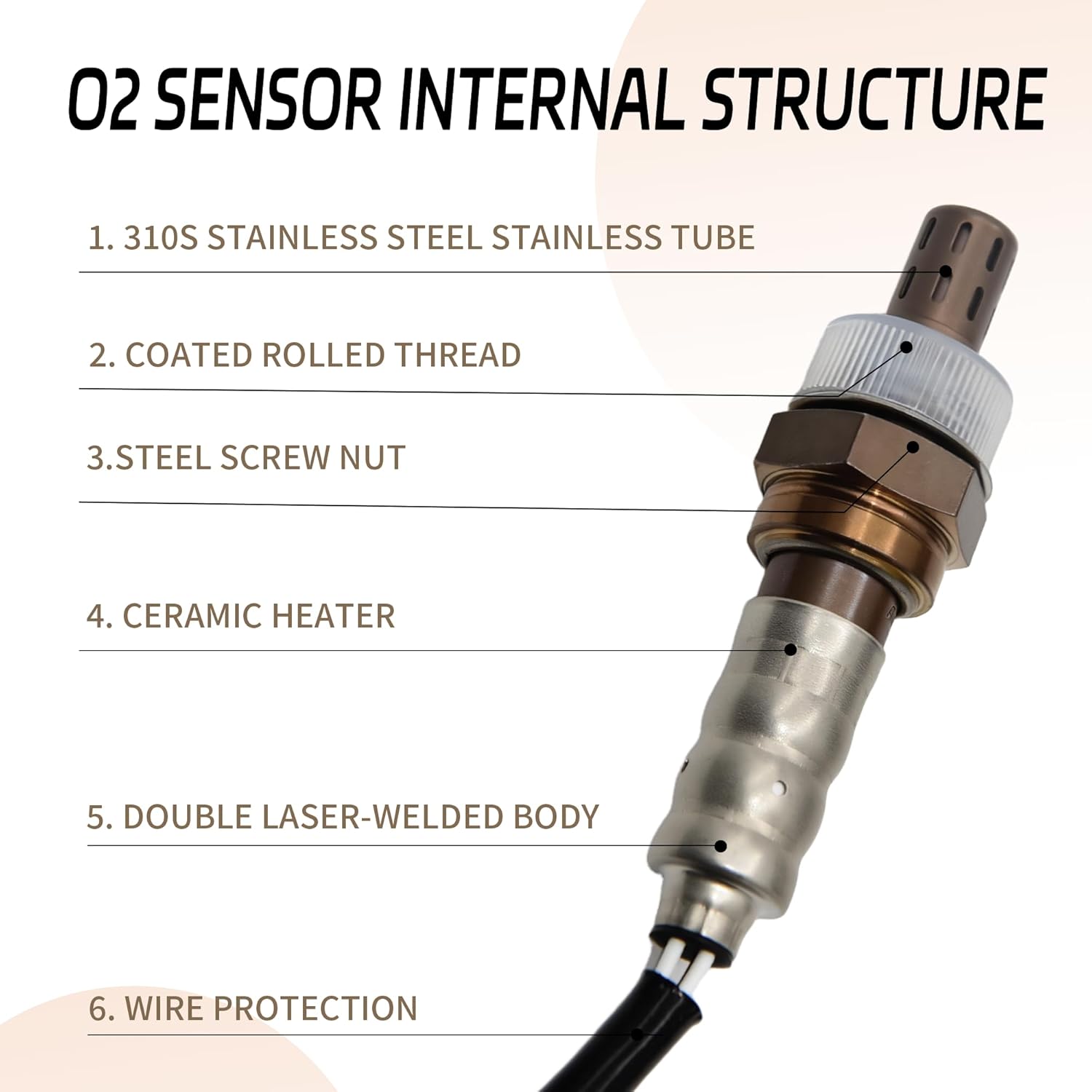 2Pcs Oxygen Sensor Upstream & Downstream 234-4076 234-4078 Compatible for 1997-1999 Jeep Grand Cherokee Wrangler TJ 4.0L, Compatible for 1998-1999 Dodge Dakota 5.9L