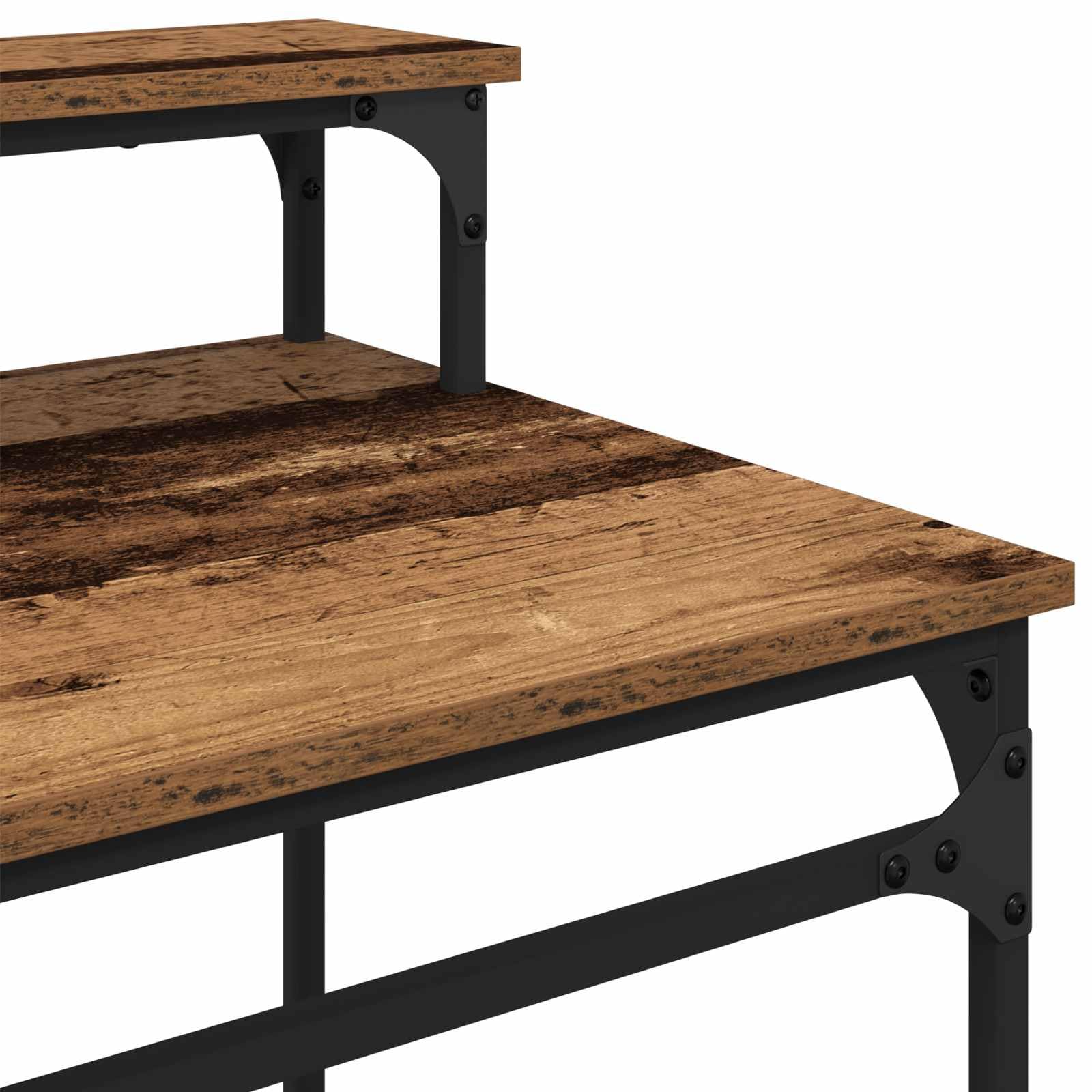Scrivania Ufficio Stile Industriale con Ripiani 80x50x90 cm | Tavolo da lavoro compatto con scaffali integrati, ideale per ottimizzare lo spazio nello studio o in ufficio.