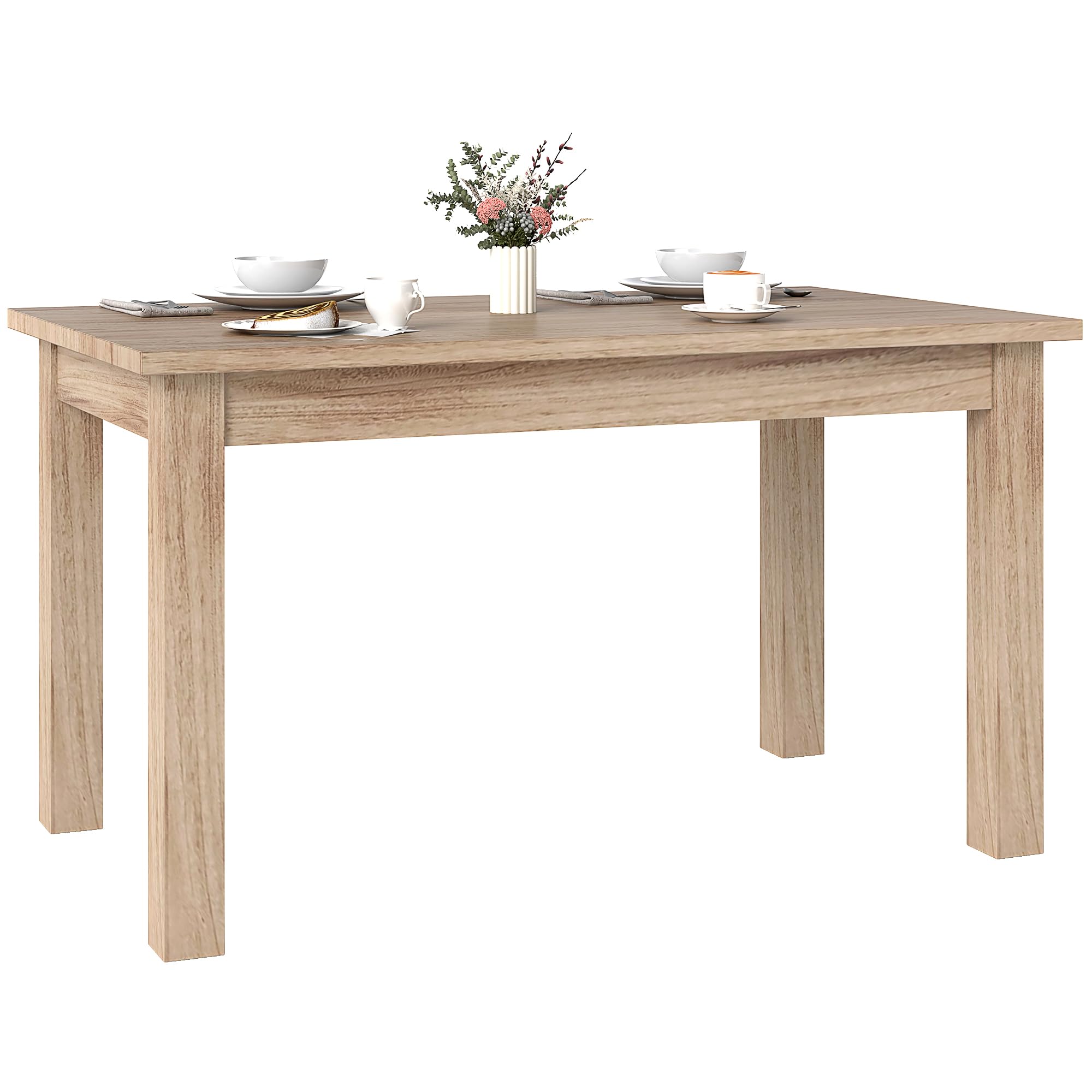 HOMCOM Mesa de Comedor para 6 Personas Salón Cocina 140x80x78 cm Natural | Mesa de Cocina, Tablero Laminado