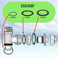 Vista 4 de heyous 4 juegos de arandelas de goma con junta tórica para válvulas de émbolo de piscina, reemplazo de junta de repuesto colador grande 10747